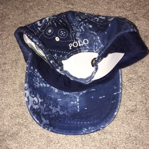 Polo Ralph Lauren Bandanna Print Baseball Hat Cap Strapback Moroccan Indian mens - Picture 6 of 8
